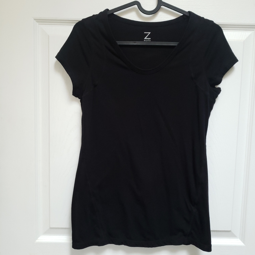 Z By Zella Black Activewear Short Sleeve Shirt